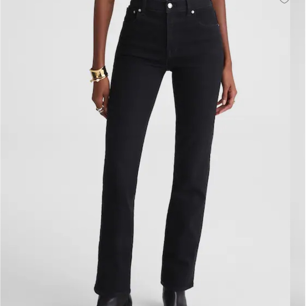 Madewell High-Rise Straight Leg Black Jeans